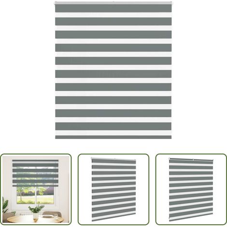 vidaXL Fensterrollo - Doppelrollo Dunkelgrau 135x100 cm Stoffbreite 130,9 cm Polyester (1/5)