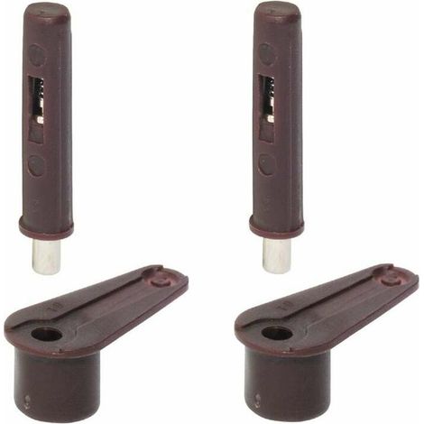 – Pivot de porte universel marron à enfoncer – Charnière pour meuble – Angle d'ouverture 140° – Épaisseur de porte 12-21 mm – Lot de 2 (1/3)