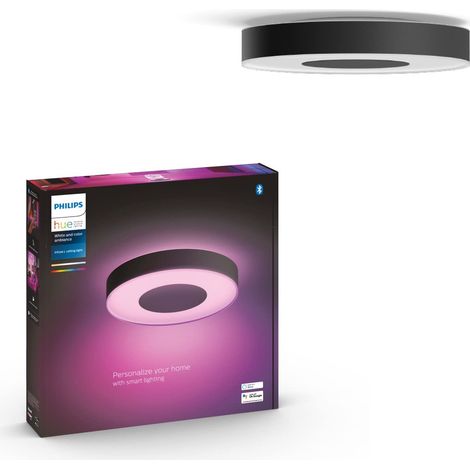 Philips Hue White and Color Ambiance Infuse, Plafoniera Smart, Grande, Bluetooth, 52.5 W, o tramite app, Nera (1/5)
