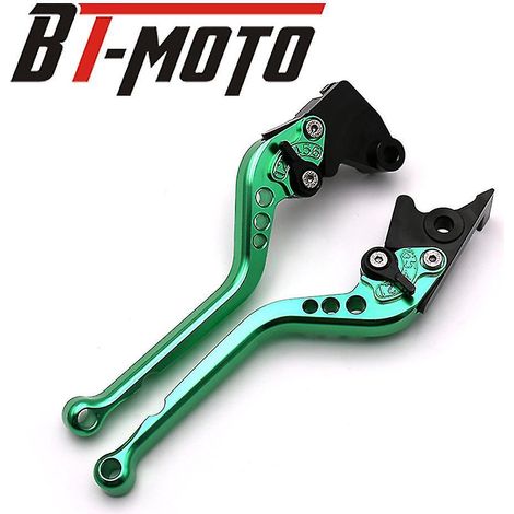 Brems- und Kupplungshebel für Yamaha YZF-R1/YZFR1 (2004-2008) und YZF-R6/YZFR6 (2005-2016), langer/kurzer Aluminiumgriff, grün.