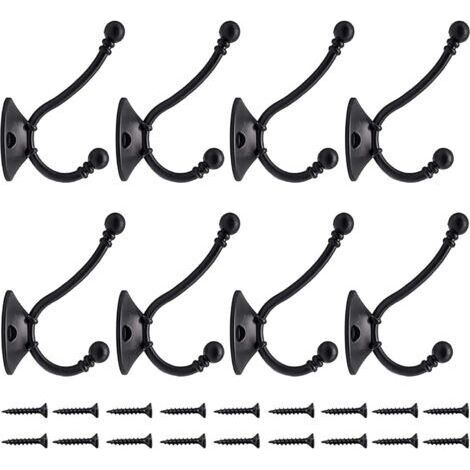 8-teiliges Set großer Vintage-Wandgarderobenhaken, Huthaken aus Metall, Retro-Garderobenständer für Bad und Küche