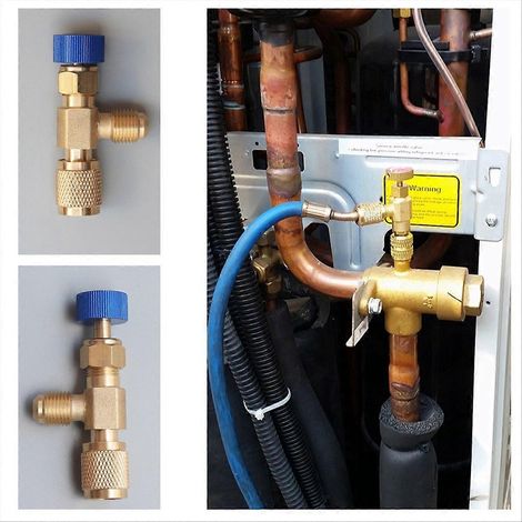 Valve de climatisation R22, joint de remplissage 1/4 pouce, valve de réfrigérant pour climatisation, réparation de climatisation et sécurité du fluorure (1/5)