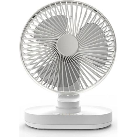 Ventilateur Automatique Oscillant Silencieux,4000mAh Batterie et Ventilateur de Table USB à Fort Débit d'Air, 4 Vitesses Portable Petit Ventilateur pour le Bureau, la Maison et l'Extérieur (1/4)
