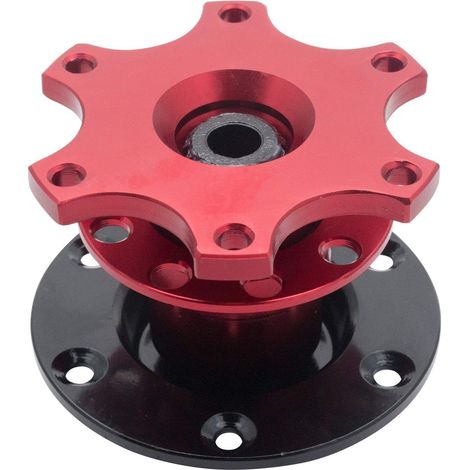 1 Adaptateur Volant Dégagement Rapide, Alliage Aluminium, Mécanisme Bille, 6 Trous, Course Rallye Sport