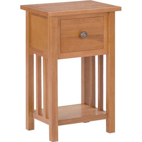 Magazine Table with Drawer 35x27x55 cm Solid Oak Wood vidaXL
