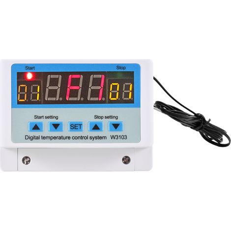 Régulateur de température numérique LED 10A/24V thermostat intelligent chauffage refroidissement contrôle thermique avec sonde (1/3)