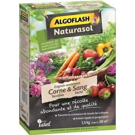 ENGRAIS CORNE SANG SECHE 1.5KG ALGOFLASH NATURASOL - ACORNBIO15