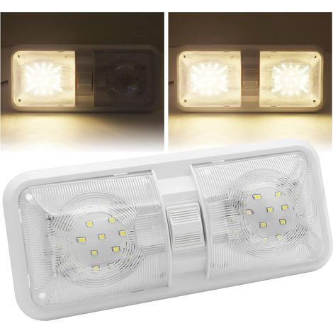 Innenraumbeleuchtungsset für Fahrzeuge (2-teilig), ultrahelle weiße LED-Lichtleiste mit 48 LEDs, 12 V, mit Ein-/Ausschalter, für Wohnmobile, LKWs und Boote
