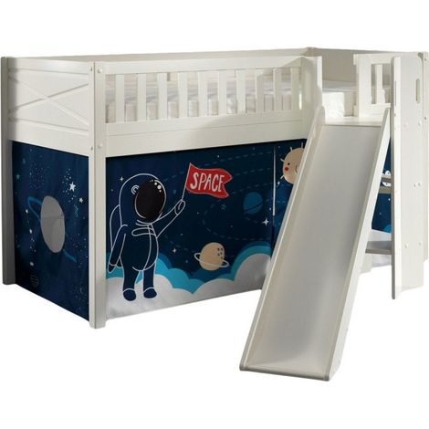Lit Enfant Toboggan & Tente "Scott Space Shuttle" 90x200cm Blanc (1/5)