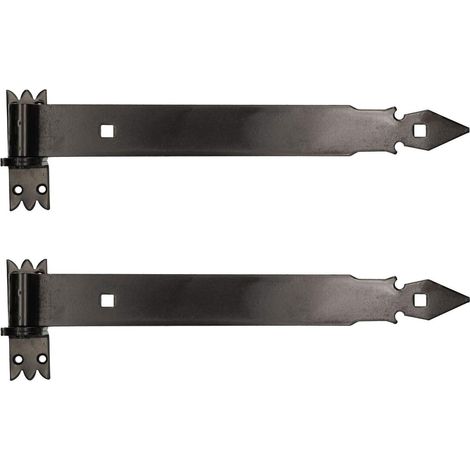 KOTARBAU Lot de 2 charnières de portail 400 mm - En acier inoxydable - Revêtement par poudre (1/5)