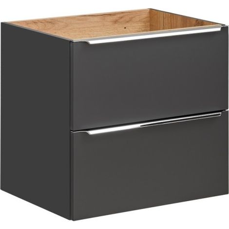 Möbelwaschtisch NALYA 60 cm – Anthrazitgrau und helles Eichenholz – Modernes Design