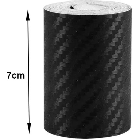 (7 cm - 7 m) Bande adhésive de protection en fibre de carbone nano pour seuil de porte de voiture, pare-chocs, film protecteur étanche 3/10 m (1/4)
