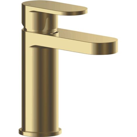 Nuie Binsey Mono Basin Mixer Tap with Push Button Waste - Brushed Brass (1/3)