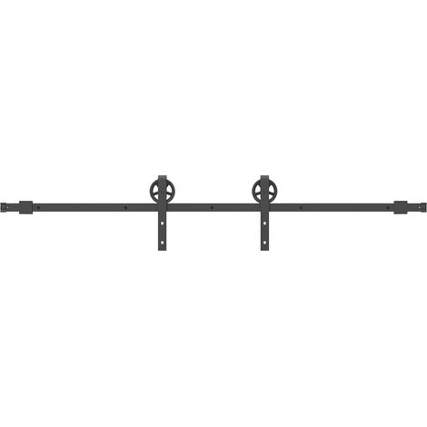 Maison Exclusive - Schiebetürbeschlag-Set 200 cm Stahl Schwarz