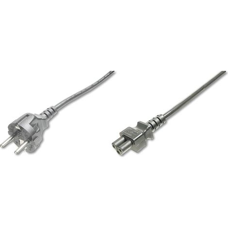 Cordon Digitus ordinateur, alimentation [1x mâle CEE - 1x Fiche femelle (forme de trèfle) C5] 1.80 m (1/4)