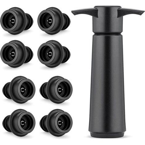 Pompe à Vide pour Vin, Pompe à Vin avec 8 Bouchons à Vin Réutilisables, Accessoires Vin pour la Conservation du Vin (1/5)