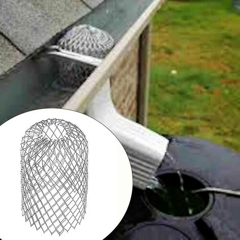 Lot de 4 grilles de gouttière réglables en aluminium pour la protection des descentes pluviales (1/4)