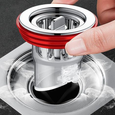 Noyau de vidange magnétique à lévitation au sol, anti-refoulement anti-odeur, insert de vidange de douche universel pour salle de bain, cuisine, linge, évier de salle de bain et baignoire, filtre (1/5)