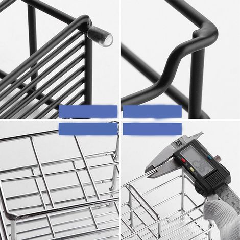 Multifunktionales Edelstahl-Ablagefach für Make-up-Pinsel und Zahnbürsten, Edelstahl-Schreibtischablage (1/5)