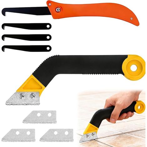 Tile Grout Scraper Joint Scraper Tool Blades Grout Remover Tiles Bathrooms Kitchen Construction Sites (1/5)