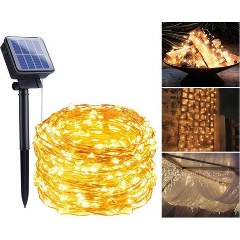Guirlande lumineuse LED avec cellule solaire - 10 mètres (1 paquet)-AquaForge (1/5)