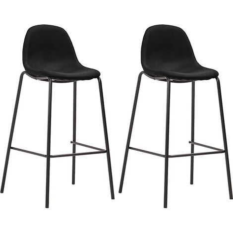Ensemble de bar 3 pcs Meubles de salle à manger Tissu Noir (1/5)