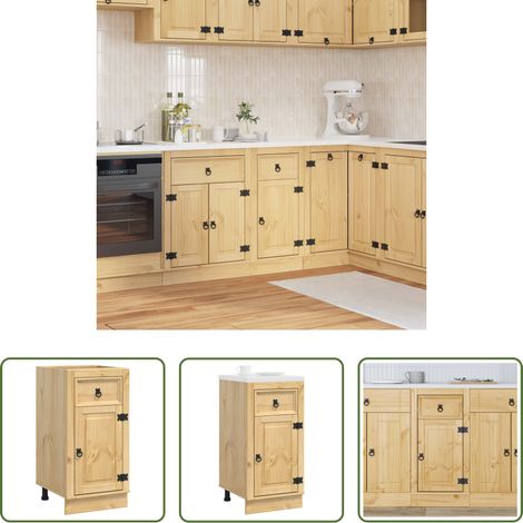 Rangement salon - Armoire avec tiroir SKI Brun Miel 40 x 46 x 81,5 cm Pin massif (1/5)