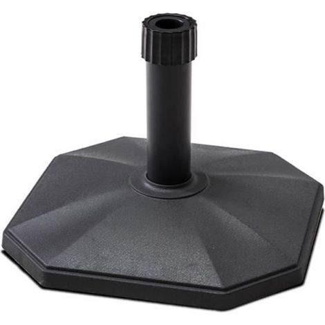 Pied de parasol carré - JUANIO - Résine noire - 35/38/48mm - 37x37x7.5cm (1/3)