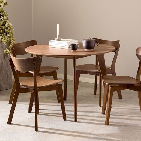 Ebuy24 – Table de salle à manger ronde 105cm – Bois naturel – 4 places – Design élégant pour intérieur moderne (1/5)