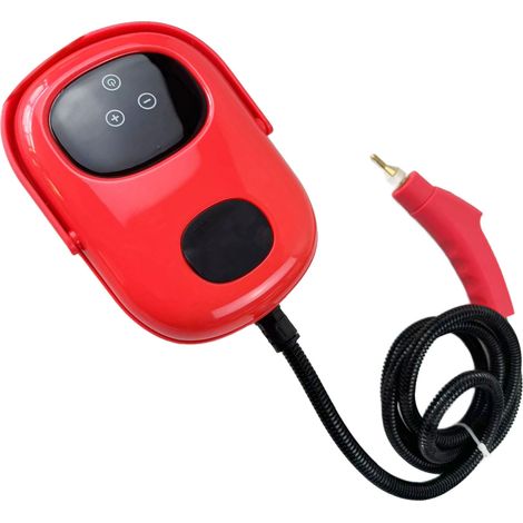 Nettoyeur vapeur portable 2500 W haute pression et haute température, compact, avec écran tactile, idéal pour la cuisine, la voiture et la salle de bain. Rouge, prise US 110 V. (1/5)