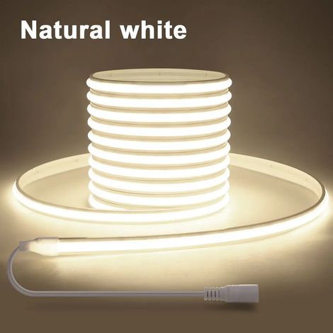 (Lumière naturelle, 3M) Bande lumineuse néon COB en silicone étanche 24V – pour les décorations de jardin extérieur et les fêtes de Noël. (1/5)