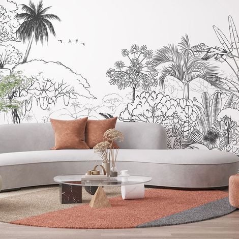 Papier peint panoramique - Forêt tropicale - 130 cm x 74 cm (1/4)