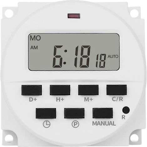 24V Digitaler Zeitschalter, programmierbares Zeitrelais mit präziser Zeitplanung und mehreren Ein-/Ausschalteinstellungen