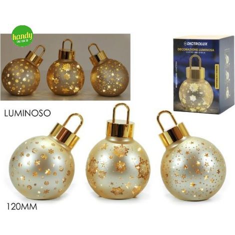 Sfera in Vetro General Trade Ø 120mm Oro con Luce Modelli Assortiti