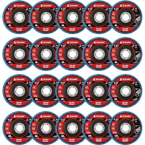 Disques lamellés coniques 115mm Zirconium grains 40/60/80/120 (x20) (1/5)