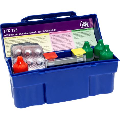 FTK-125 Test cloro libre, cloro total, bromo, pH y Alcalinidad (1/4)