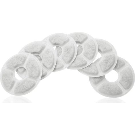 6 pièces - Filtres universels pour fontaine à eau - Filtres ronds au charbon actif - Filtres de rechange pour fontaine à chat - Accessoires pour animaux (1/5)