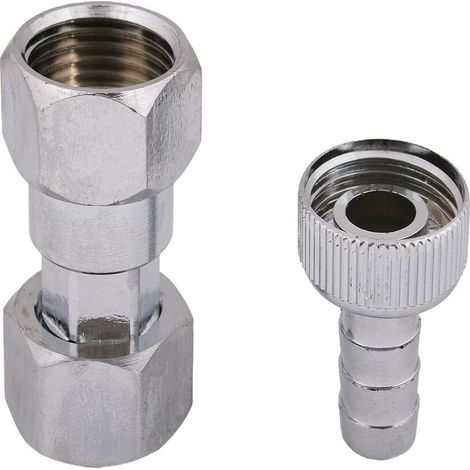 Schlösser Armaturen ZAPFHAHNZAEHLER-VERSCHRAUBUNG EING.1"IG, AUSG.SV1/2", VERCHROMT (1/2)