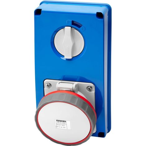 Socle Prise 3P+N+T InterVérrouillé sans fond 63A 400V 6H SBFIP67 GEWISS GW67364N (1/2)