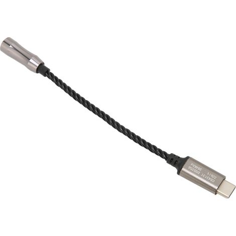 Amplificateur de casque USB-C vers jack 3,5 mm, 15 cm (5,9 pouces), 120 dB, pour PC et Android (noir)