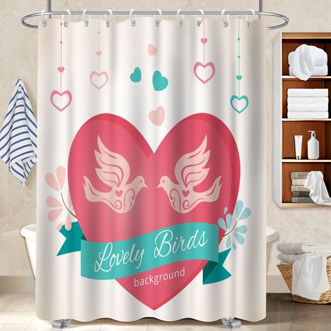 Rideau de douche tissu polyester 180x180 robuste rideau imperméable pour idéal location saisonnière (1/5)