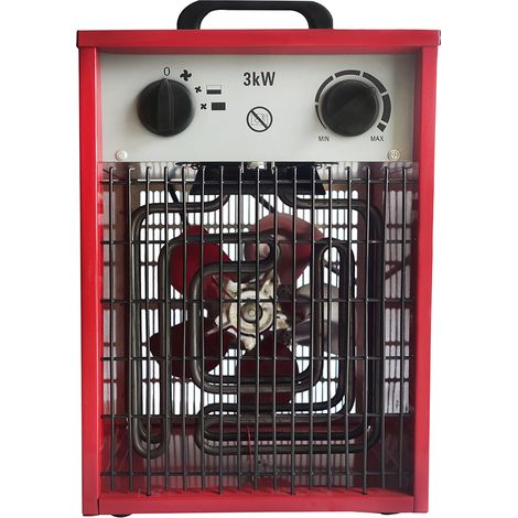 HENGMEI Radiateur soufflant électrique Chauffage Industriel 3000W, avec 2 niveaux de chauffe et 1 position air froid pour atelier, camping, garage (1/5)