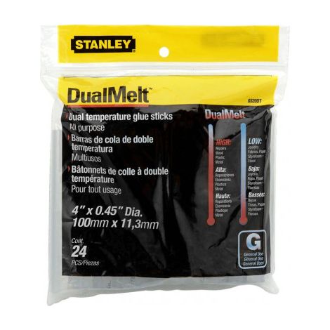 Caja de 24 barras de pegamento STANLEY de 11,5 mm para pistola 6-GR100 - 1-GS20DT