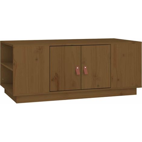 Maison Exclusive - Mesa de centro madera maciza de pino marrón mi (1/5)