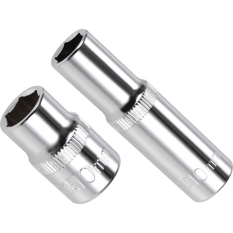 2Pcs Douille 6 pans embout 3/8" Douille choc métrique profonde (1/5)
