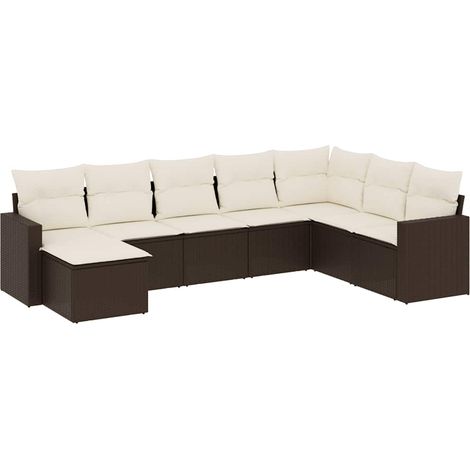 Maison Exclusive - Set sofás de jardín 8 piezas y cojines ratán s (1/5)