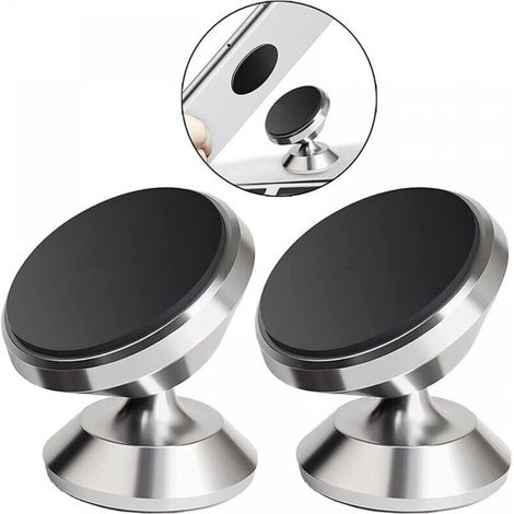 Magnetische Kfz-Handyhalterung für Navigation, Saugnapf-Typ, Universalhalterung – Silber, 2 Stück