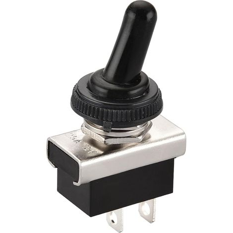 Interruptor de palanca SPST ON-OFF tipo 2 pines 12 V/10 A con cubierta impermeable para automóvil (paquete de 1) (1/5)