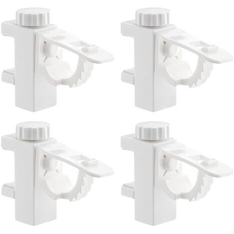 BUNTHAUS 4 pièces De Pince Porte Rideaux,Barre Transversale Réglable,Tringle à Rideaux en Plastique,Tringle Rideaux Sans Percage,Attache Rideau Sans Percage,Supports Pour Tringles à Rideaux (1/5)