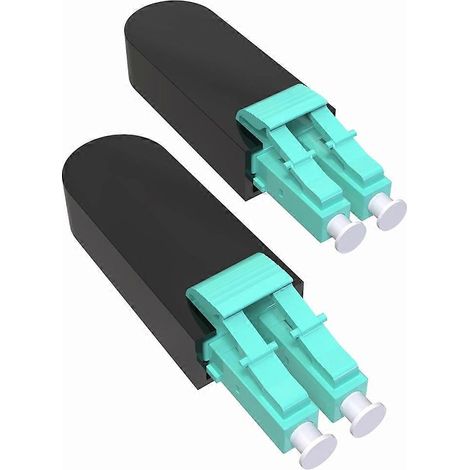 Lot de 2 câbles adaptateurs de bouclage fibre optique multimodes LC/OM3 pour applications de test, coupleurs de bouclage fibre optique (1/5)